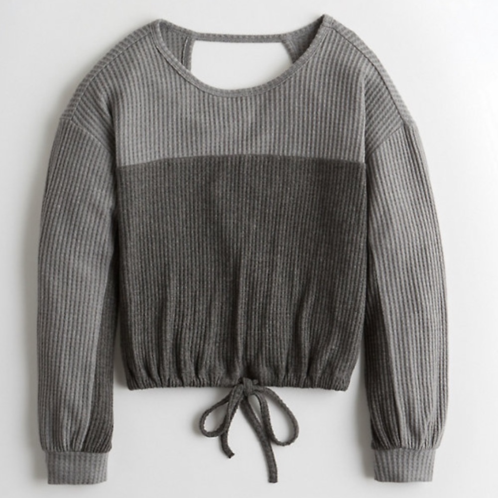 NWT Open-back boyfriend waffle t-shirt Size M